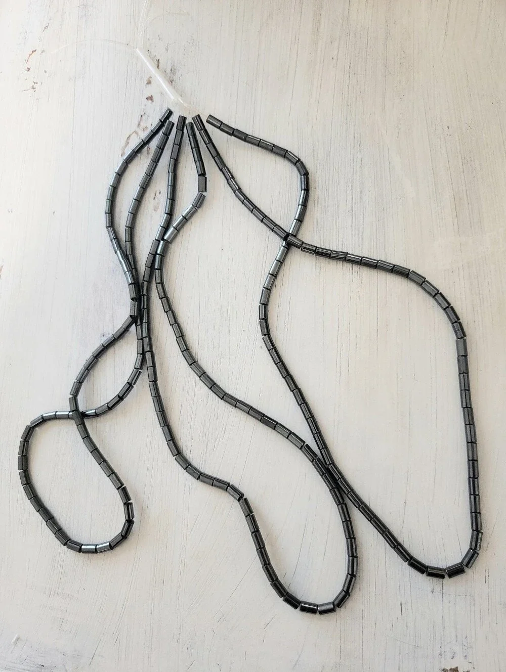 hematite tube beads this mirror